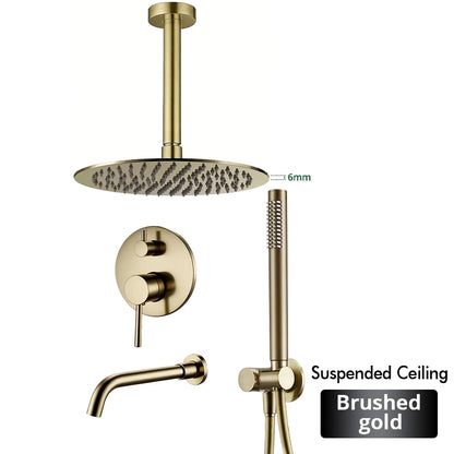 Bathroom Faucet Shower Mixer Tap Spout Black Solid