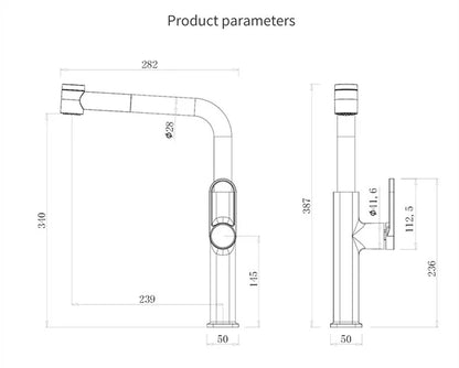 Pull Out Faucet Lever Brass Rotation Cold Pink