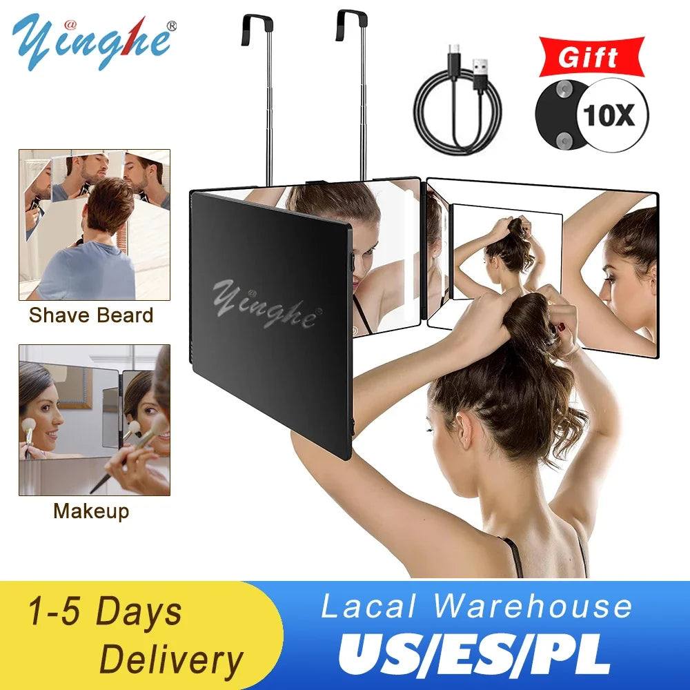 Way Mirror Self Hair Cutting 360 Mirror Braiding