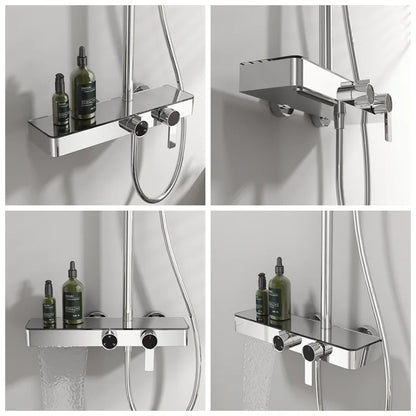Kemaidi Bathroom Shower System Cold Control Knobbed Triple