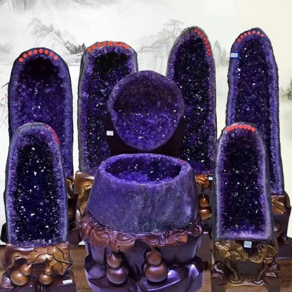 Natural Uruguay Amethyst Cave Purple Deode Ornaments Treasure