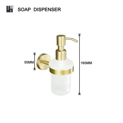 Brushed Gold Towel Bar Toilet Seat Rack Robe
