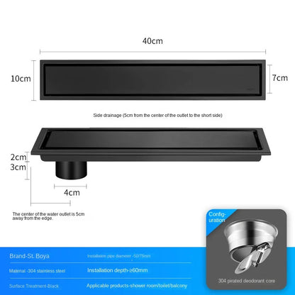 Luxury Hidden 304 Stainless Steel Rectangular Floor Drain