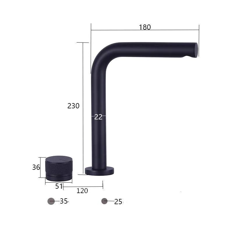Tuqiu Black Basin Faucet Bathroom Faucet Two Holes