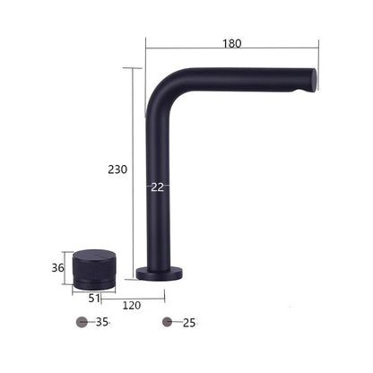 Tuqiu Black Basin Faucet Bathroom Faucet Two Holes