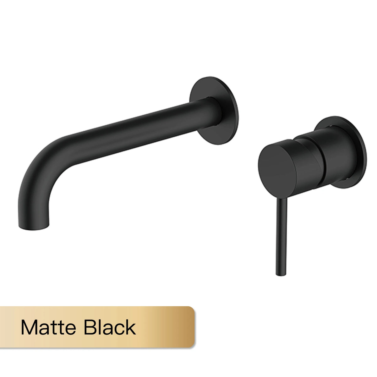 Modern Wall-Mounted Black Brass Bathroom Faucet Concealed Design