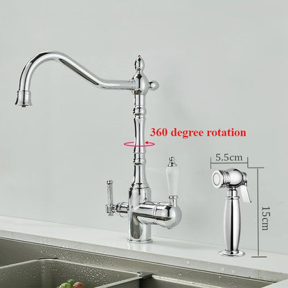 Brass Light Luxury Three-In-One Pure Water Faucet Sink