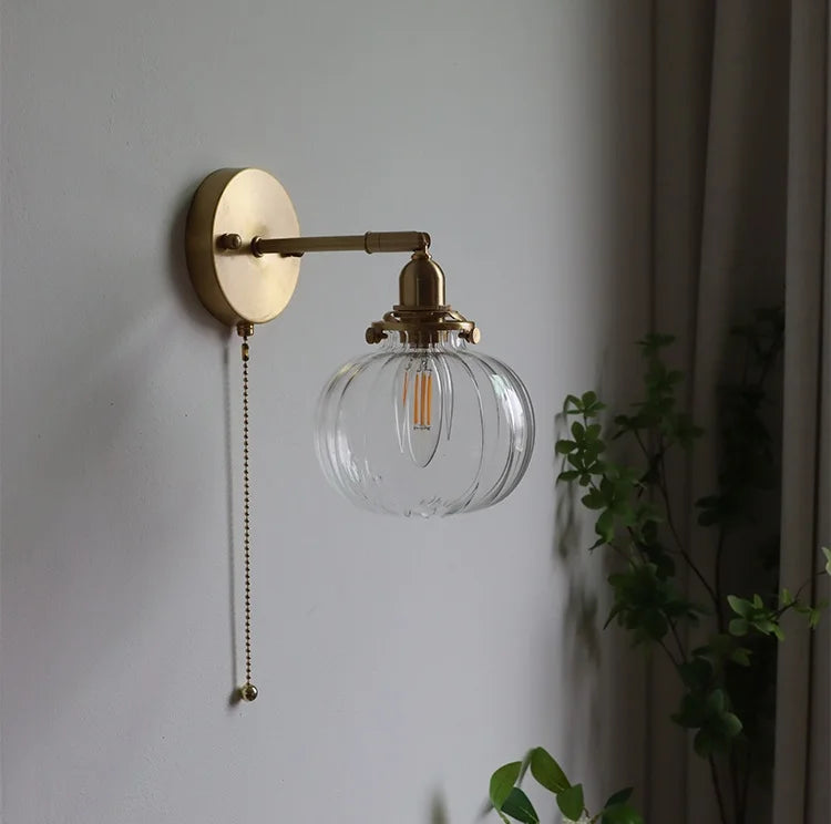 Iwhd Pull Chain Nordic Modern Wall Lamp Sconce
