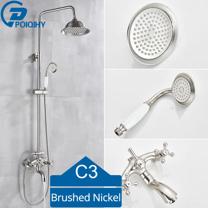 Bathroom Shower Faucet Brass Rainfall Shower Mixer Tap