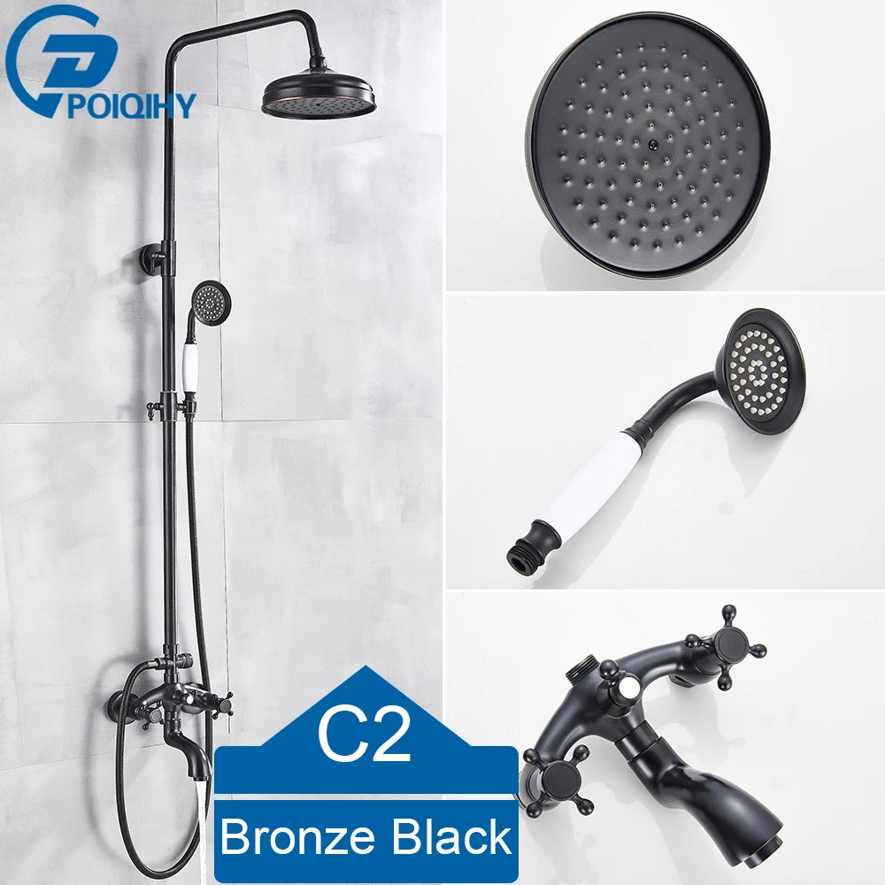 Bathroom Shower Faucet Brass Rainfall Shower Mixer Tap