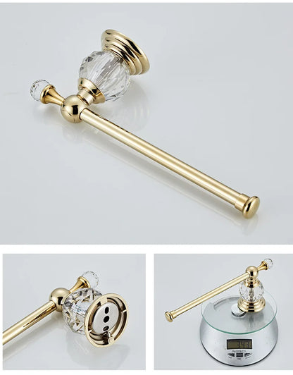Ellen Golden Crystal Bathroom Hardware Adjust Towel Rack