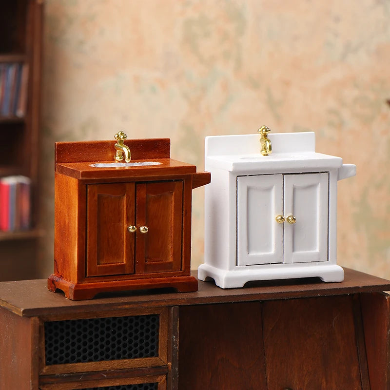 Realistic 1/12 Scale Dollhouse Simulation Wash Basin Toy