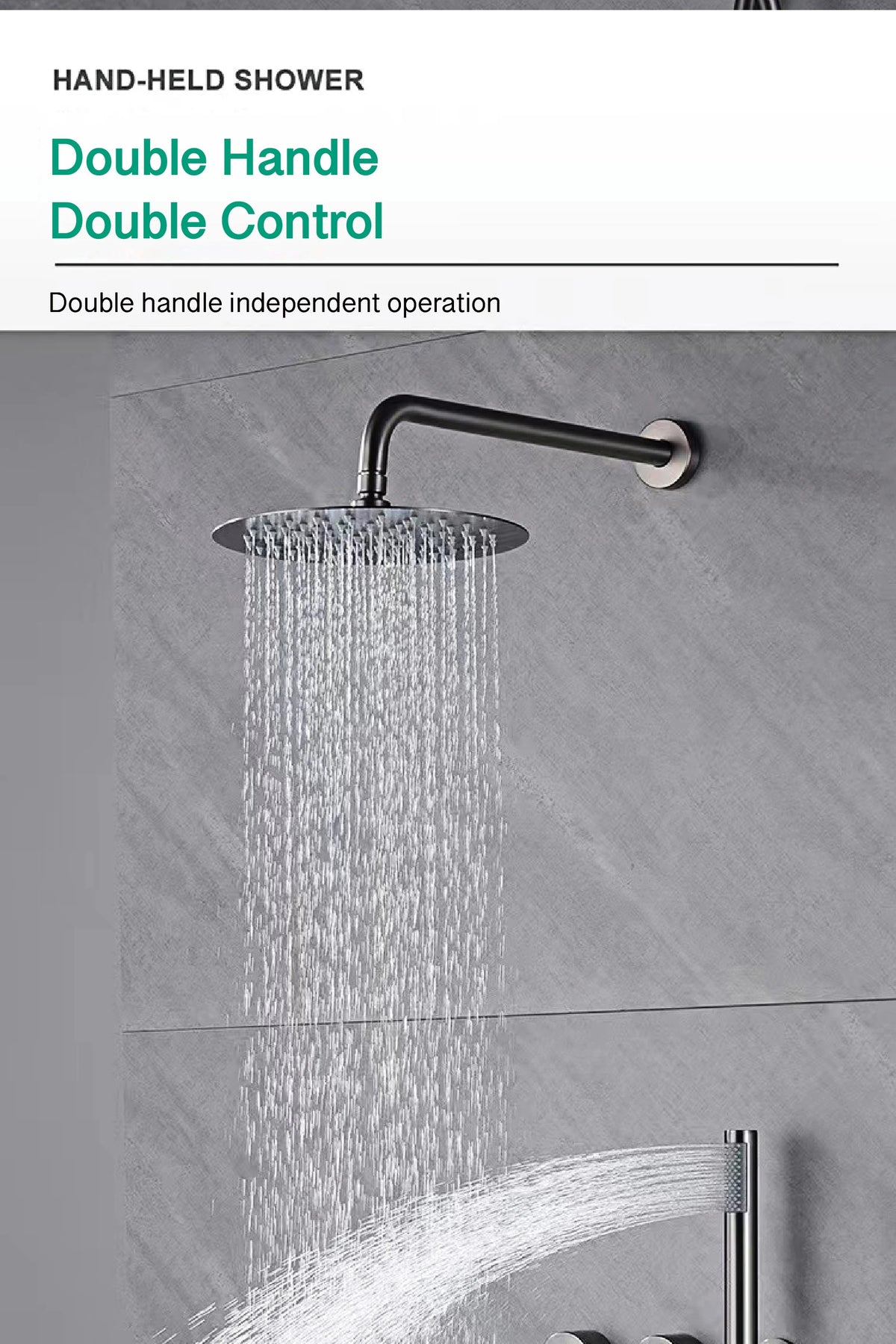 Luxury Gun Gray Brass Bathroom Shower System Concealed
