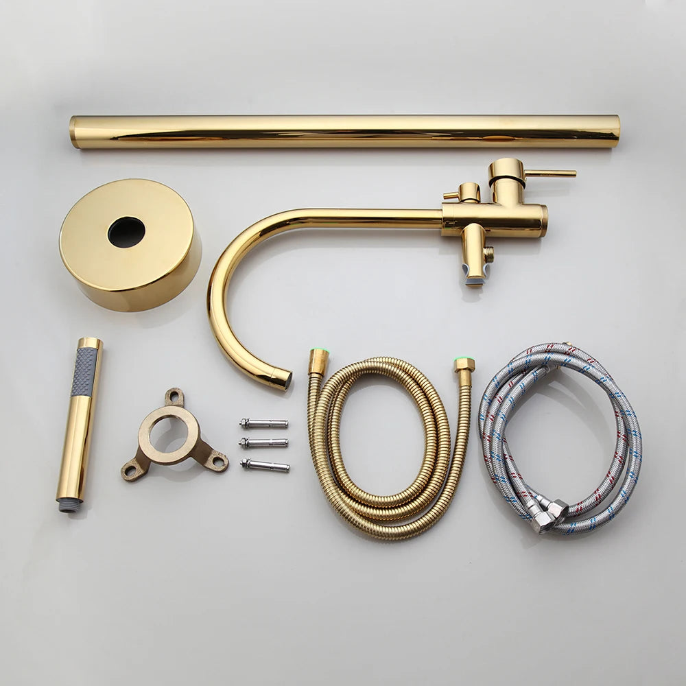 Kemaidi Golden Plated Bathtub Filler Shower Roman Tub