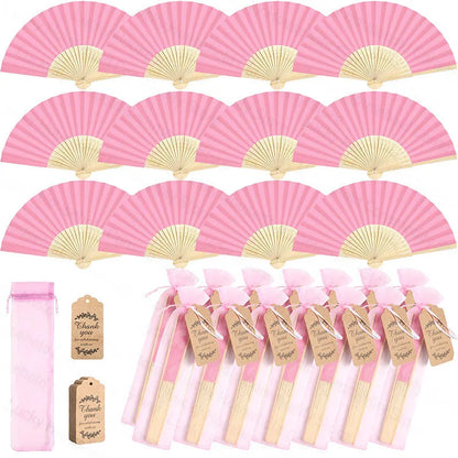 30-120pcs Wedding Hand Fans Folding Fans Guest Paper
