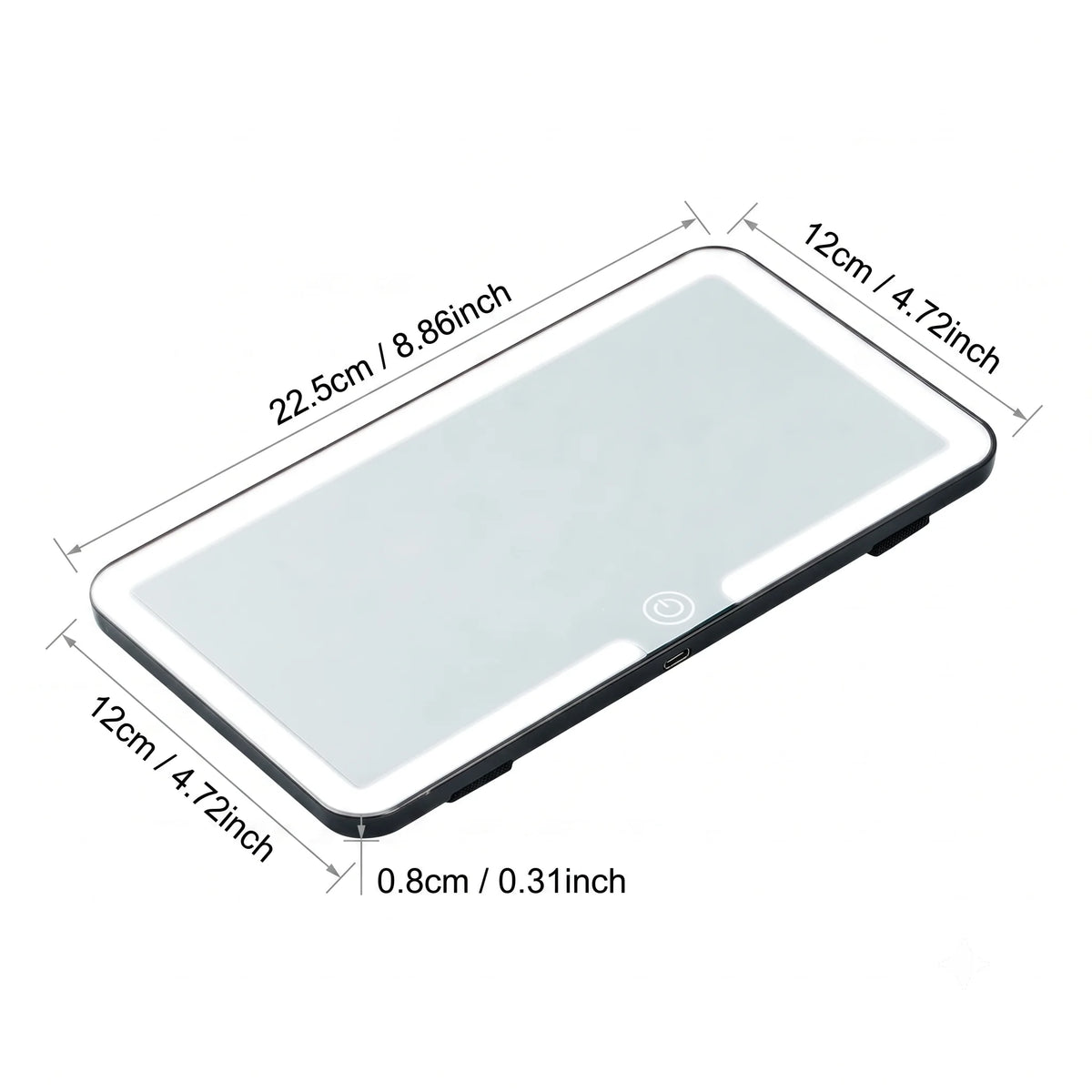 Rechargeable Led Car Sun Visor Vanity Mirror Hd