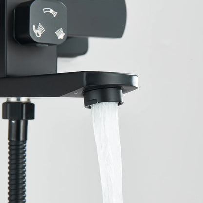 Black Luxury Bathroom Shower Faucet Wall Mounted Swivel