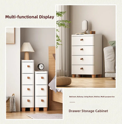Narrow Multi-Layer Drawer Style Storage Cabinet Bathroom