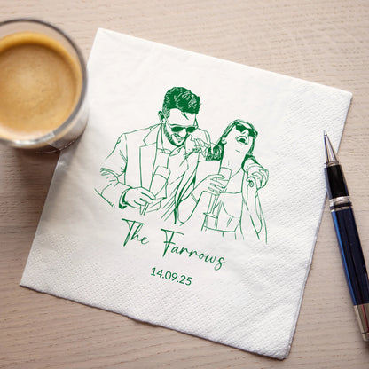Personalized Paper Napkins Wedding Custom Napkins Of Cocktail