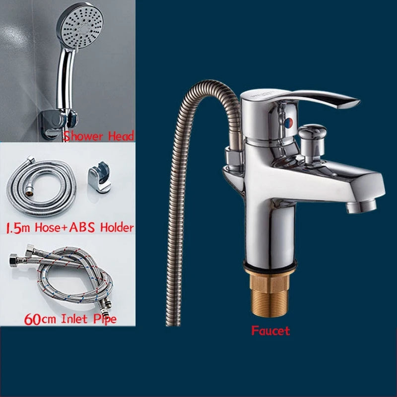 Basin Faucet Bathroom Bathtub Shower Faucet Handheld Shower