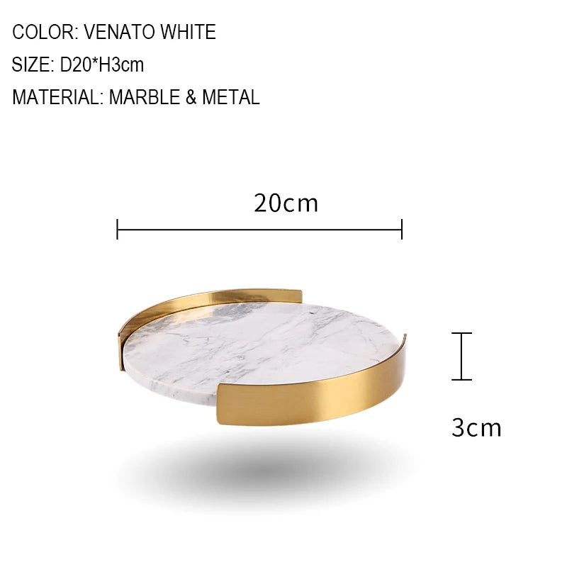 Scandinavian Decorative Natural Marble Tray Bathroom Luxury