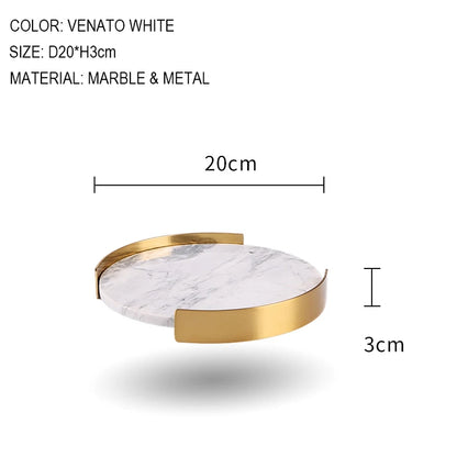 Scandinavian Decorative Natural Marble Tray Bathroom Luxury