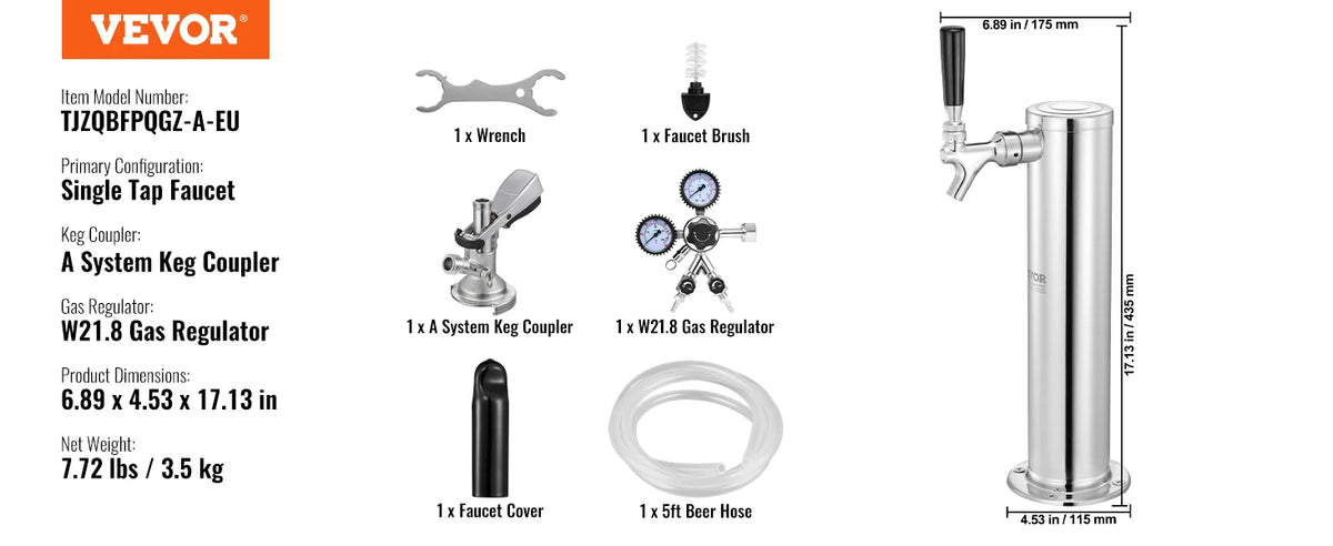 Succebuy Kegerator Tower Kit Tap Beer Conversion Kit