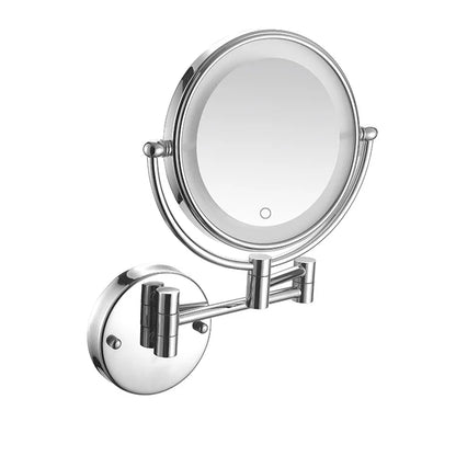 Bathroom 8-Inch Makeup Mirror Folding Rotating Telescopic Mirror