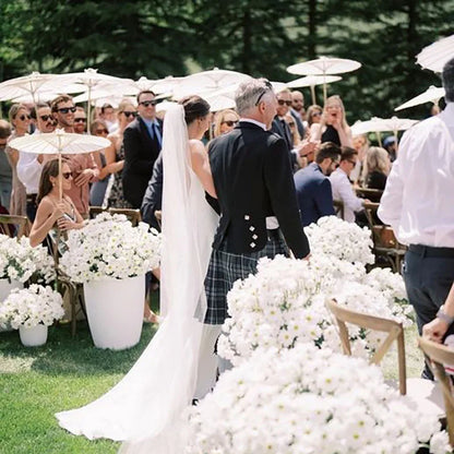 8/12/24/36/50pcs 60/84cm White Paper Umbrellas Wedding Paper