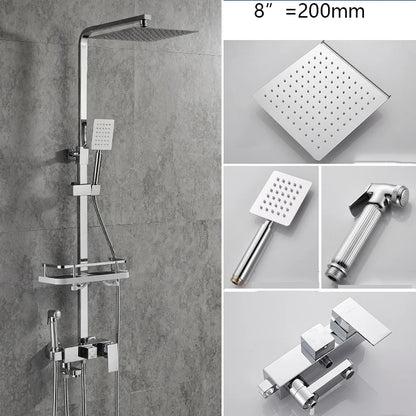 Sinlaku Rainfall Bathroom Shower Faucet Rack Shelf Bathtub