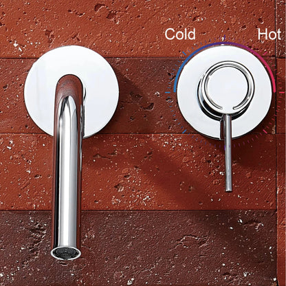 Luxury Brass Wall Mounted Bathroom Faucet Embedded Design