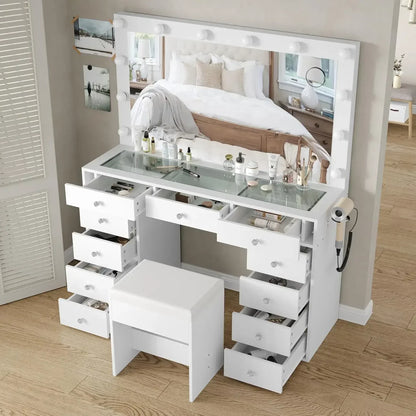 Vanity Desk & Power Outl Makeup Vanity Mirror