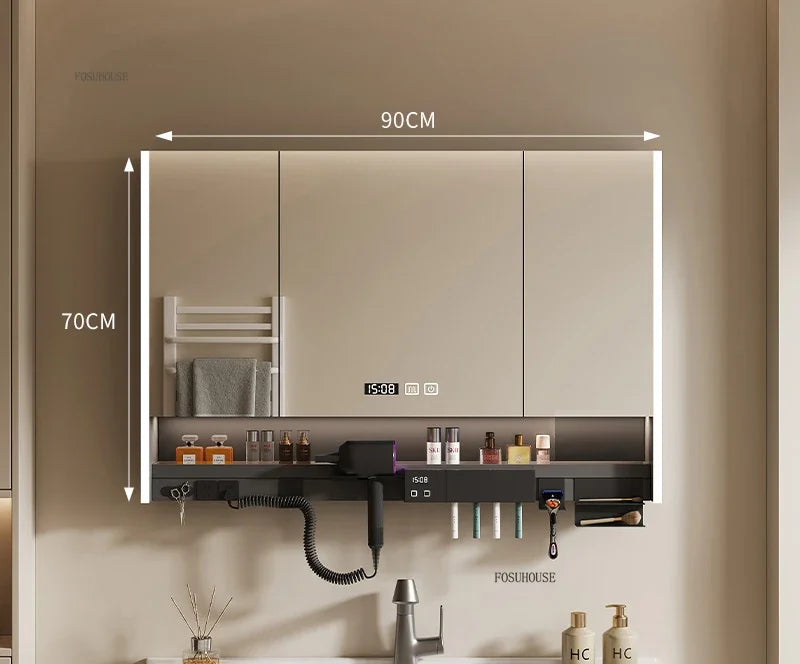 Smart Bathroom Mirror Storage Cabinet Light Bathroom Mirror
