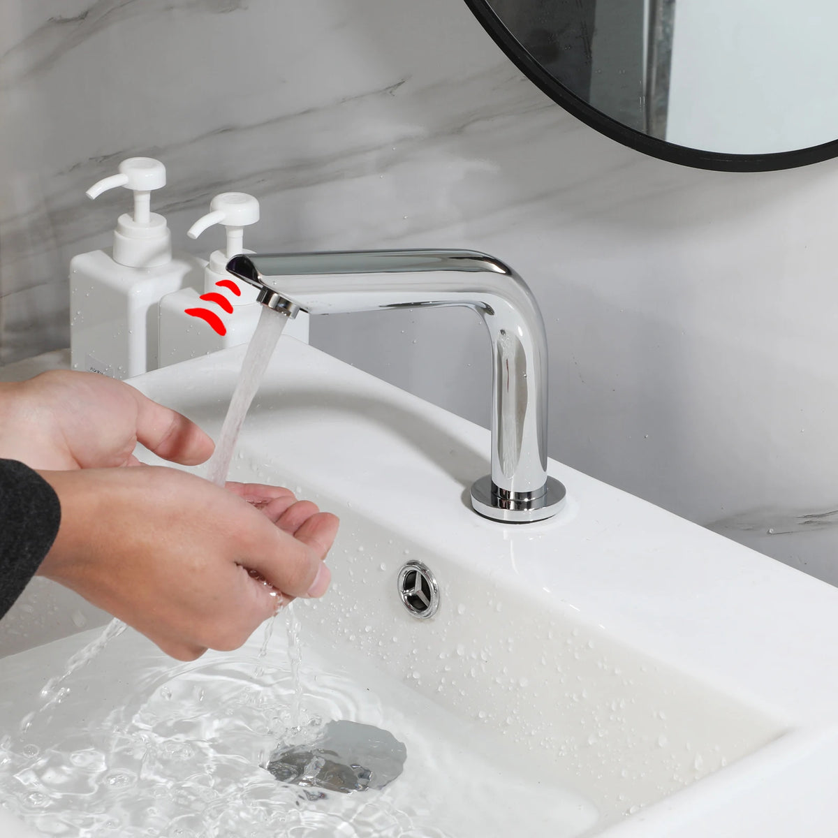 Kemaidi Matte Black Touchless Sensor Bathroom Sink Faucet