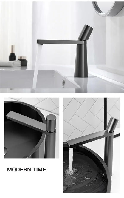 Black Bathroom Faucet Gray Basin Faucets & Cold