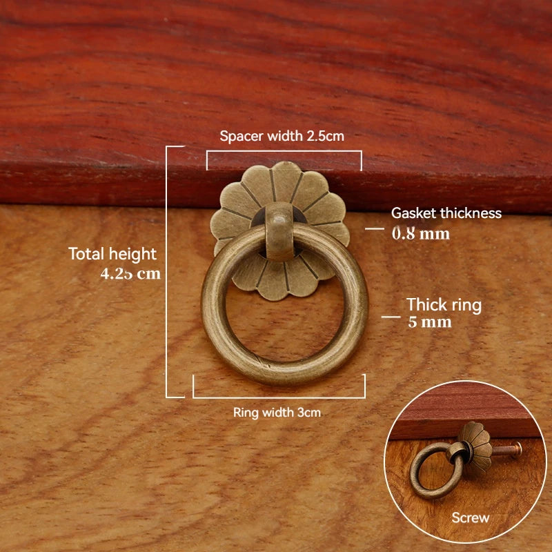 Chinese Medicine Cabinet Circular Ring Tea Can Pull
