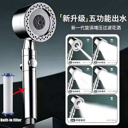 In Large Flow Shower Head Filter Modes High