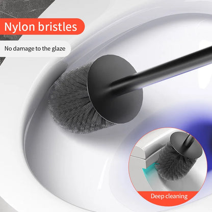 Bathroom Toilet Brush Holder Wall Mounted Cleaning No