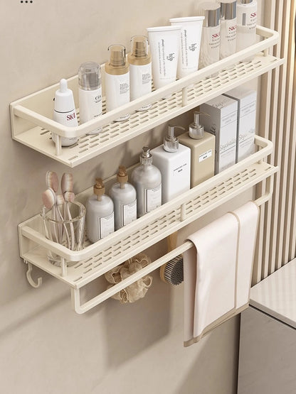 Punch-Free Bathroom Rack Bathroom Shelf Toilet Space Aluminum