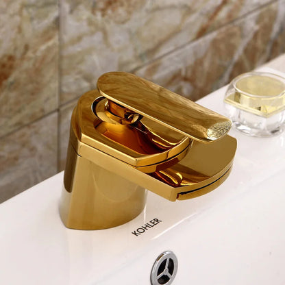 Becola All Copper Gold/Chrome/Brushed Duckbill Waterfall Faucet