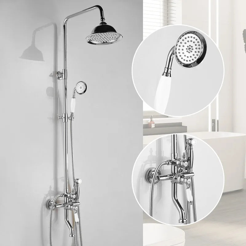Vintage Shower System Brass Lightweight Luxury Gold Shower