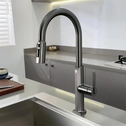 Brushed Gold Pull Out Faucet Sus304 Sink Faucet
