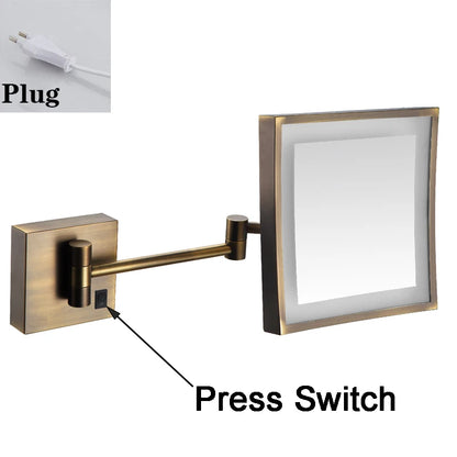 Square Touch Bathroom Mirror Wall Mounted Lighted Bathroom