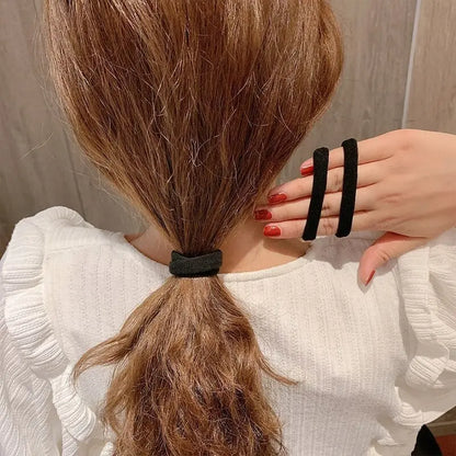 Black Towel Ring 50pcs High Elasticity Seamless Rubber