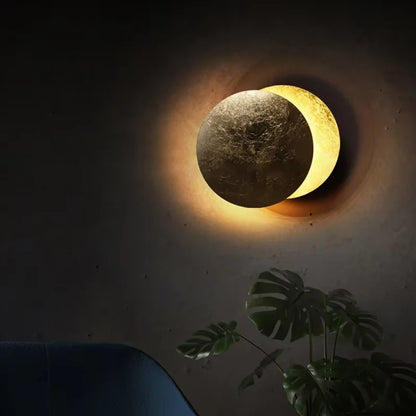 Modern Texture Designer Round Wall Lamp Rotatable Black