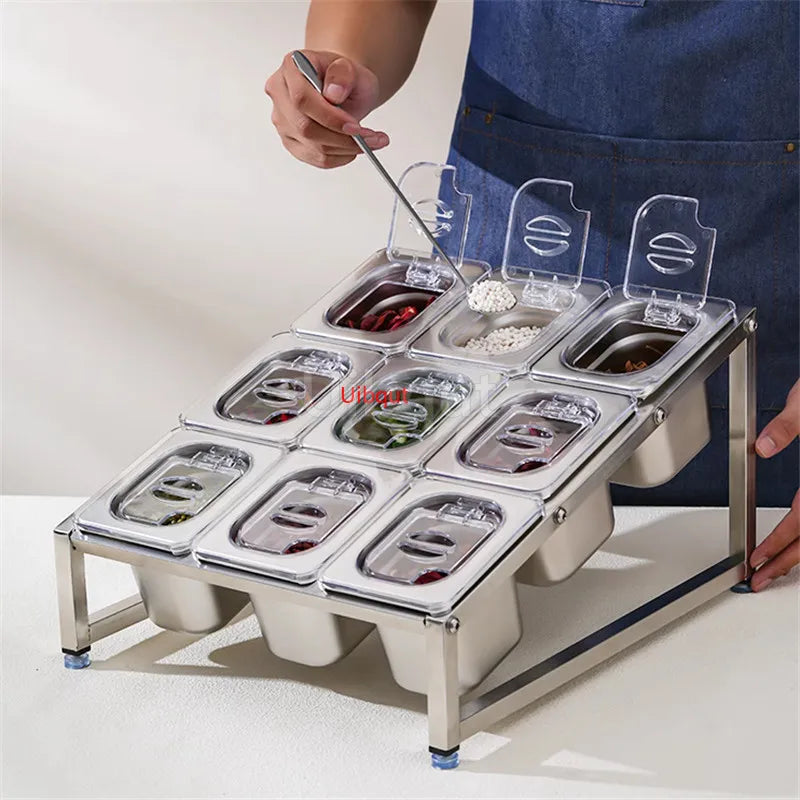 Stainless Steel Transparent Gn Pans Visible Food Exhibition