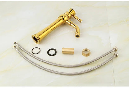 Chrome Basin Faucets Modern Gold Deck Mounted Bathroom