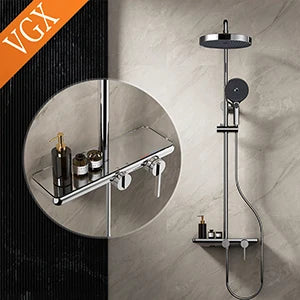 Vgx Luxury Chrome Shower System Four-Function Bathroom Shower