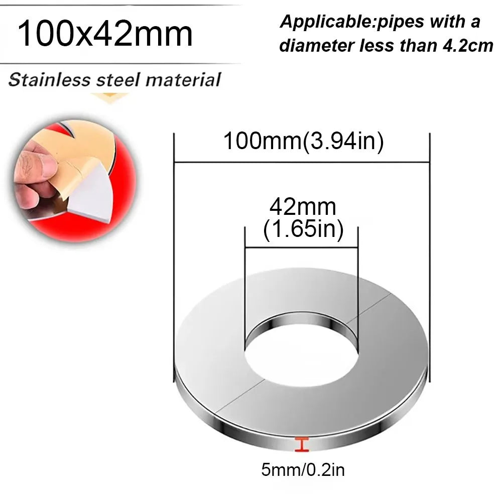 Useful Self-Adhesive Shower Faucet Cover Stainless Steel Silver