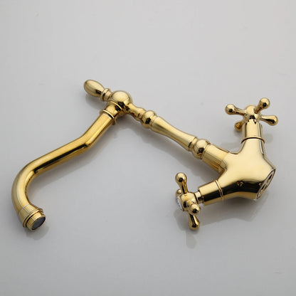 Kemaidi Golden Bathroom Basin Sink Faucet 360 Swivel